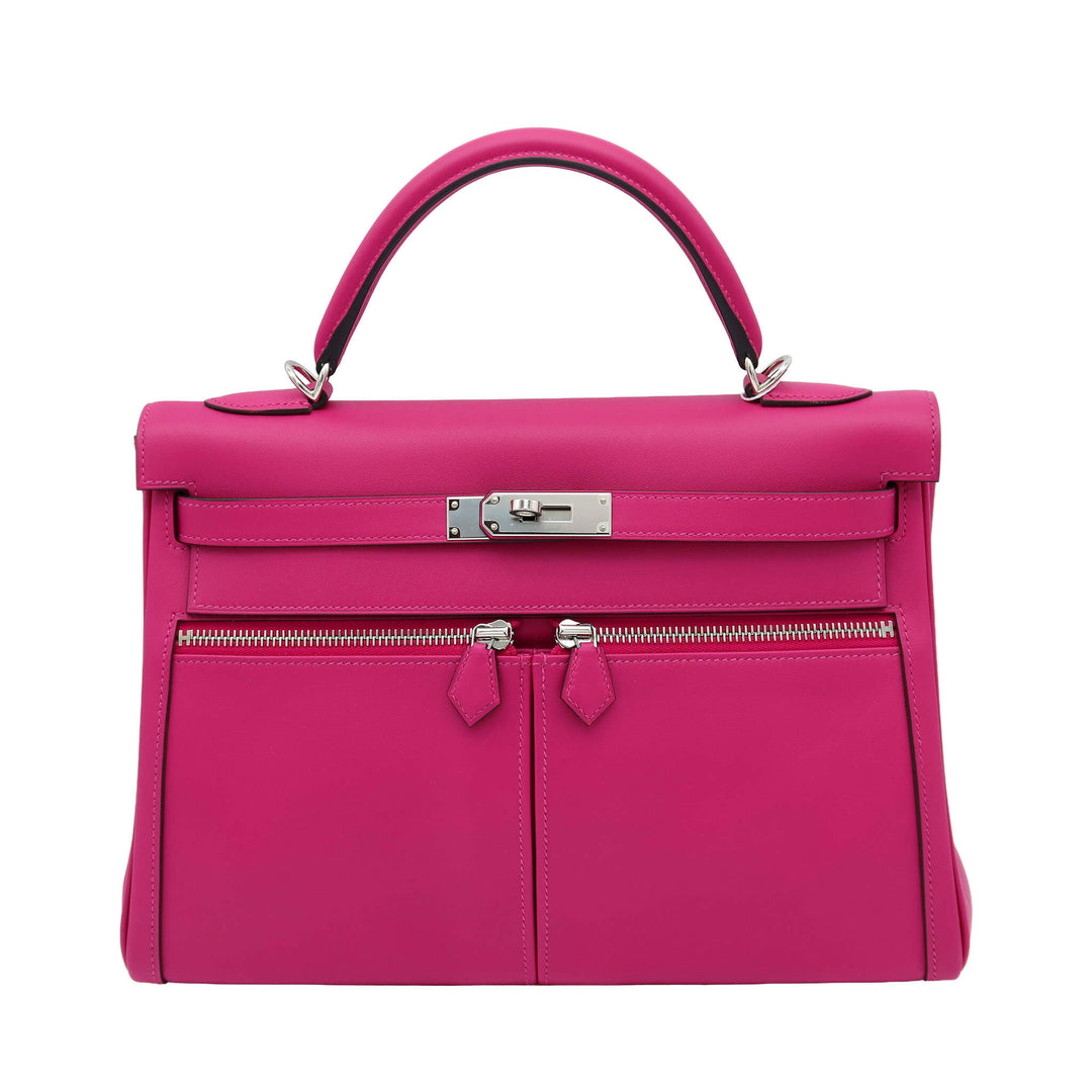 HERMES Kelly Laki 32 SPO Rose Purple Palladium  HardwareStamp - GINZA CELIA