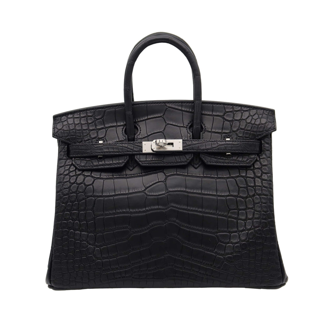 HERMES Birkin 25 BirkinBlackPalladium  HardwareStamp - GINZA CELIA