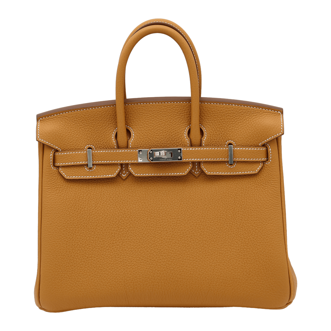 HERMÈS  Bir Birkin 25  Natural Sable  T Natural Leather Palladium  HardwareStamp - GINZA CELIA