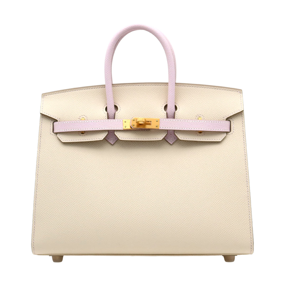 HERMES Birkin 25 SPO SellierMauve PaleGold HardwareStamp - GINZA CELIA