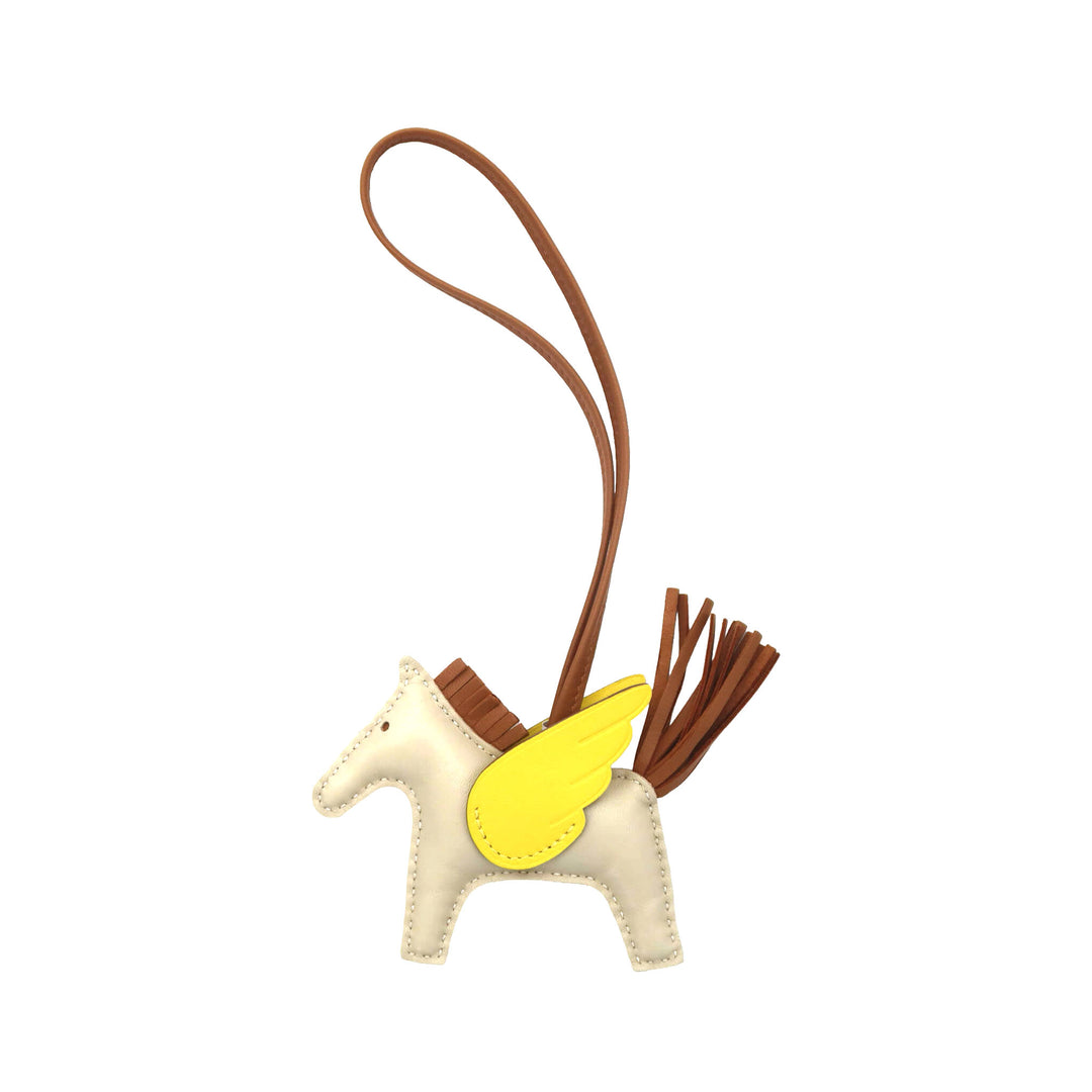 HERMES 愛馬仕 挂件 羅德奧 10奶昔白 柴 萊姆 Agneau Milo U刻