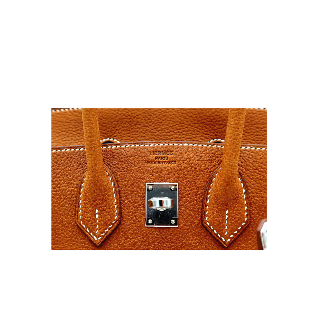 HERMES 愛馬仕 Birkin 25 福寶34 Barenia皮 銀扣 K刻
