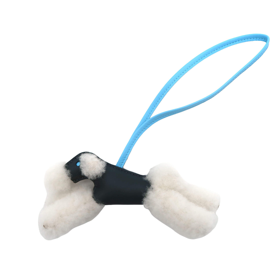 HERMES 愛馬仕 挂件 Budy Q0沼澤綠 藍色阿茲特克 Agneau Milo 羊皮  K 刻印