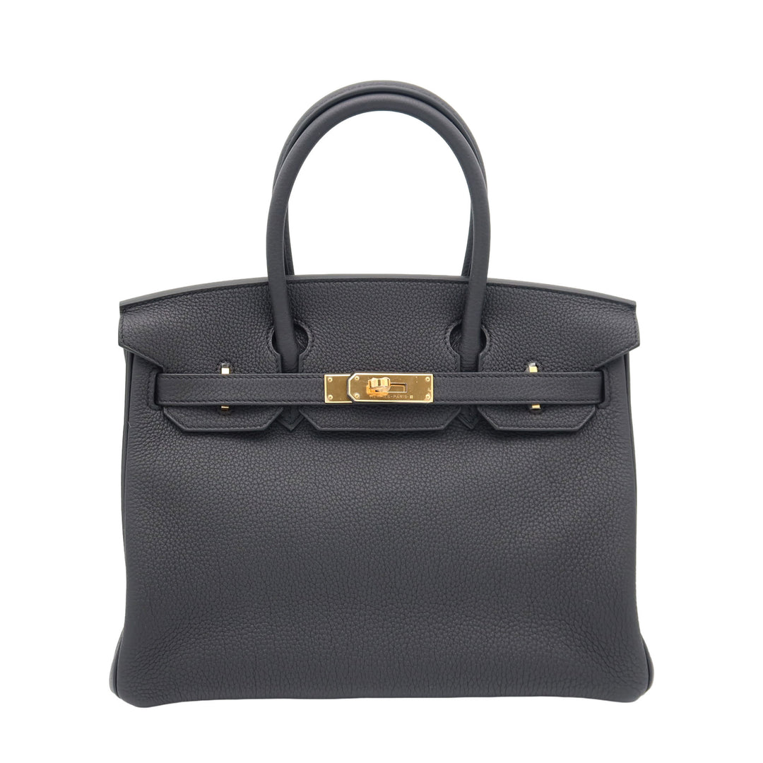 HERMES 愛馬仕 Birkin 30 黑色 Togo皮 金扣 W刻 - GINZA CELIA