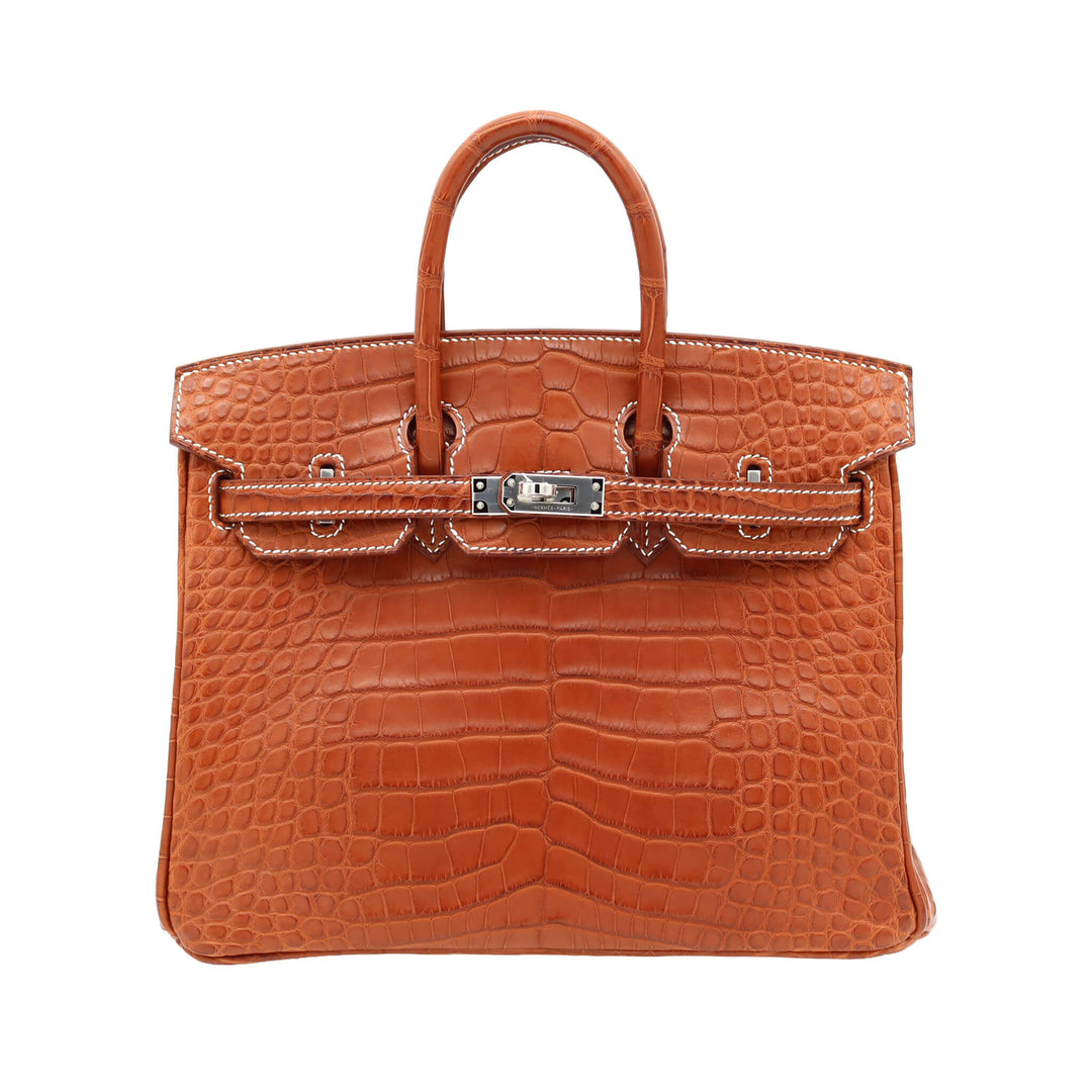 HERMES 愛馬仕 Birkin 福寶34 霧面短吻鰐魚皮 銀扣 K刻 - GINZA CELIA