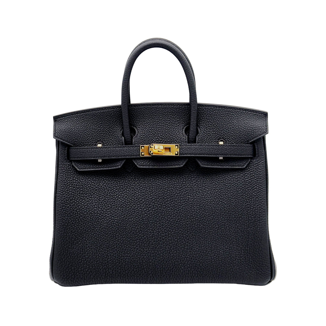 HERMES 愛馬仕 Birkin 25 黑色 Togo皮 金扣 K刻