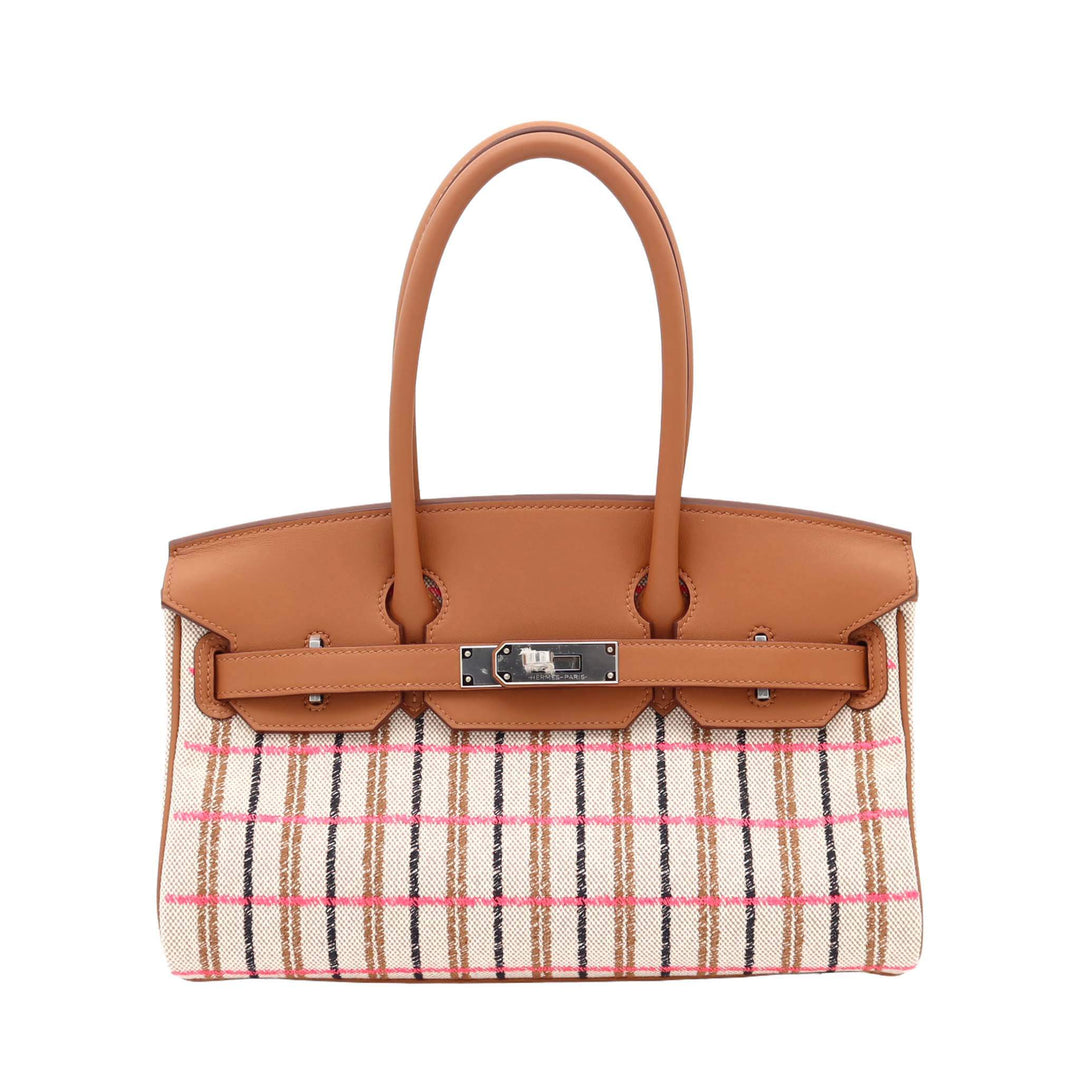 HERMES 愛馬仕 Birkin輕量款 29  覆蓋層 金棕色 Ecru色 福寶34 玫瑰粉 Swift皮 Toile H 帆布 銀扣 K刻