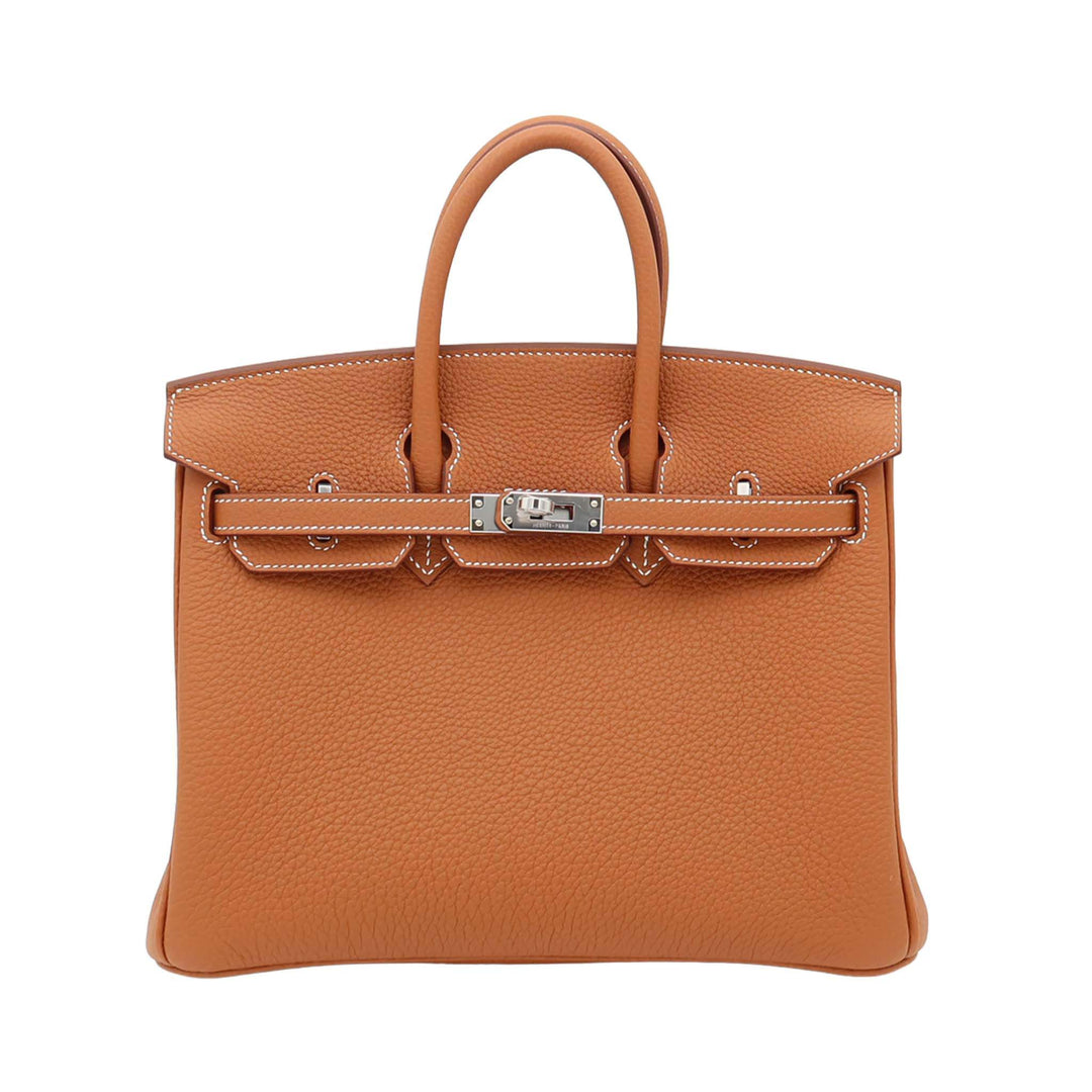 愛馬仕 Birkin 金棕色 Togo皮 銀扣 K刻字