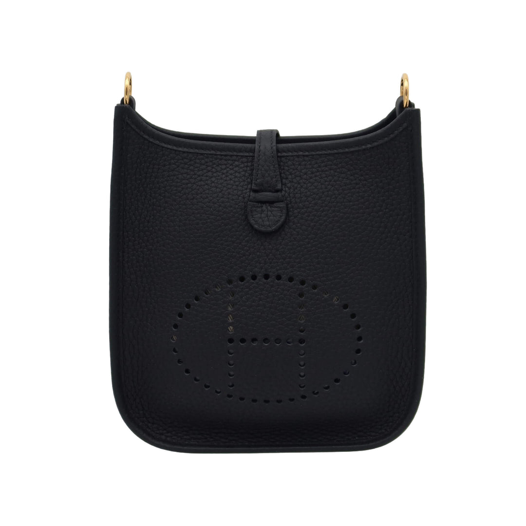 HERMES 愛馬仕 Evelyne TPM 黑色 TC皮 金扣 K刻 - GINZA CELIA