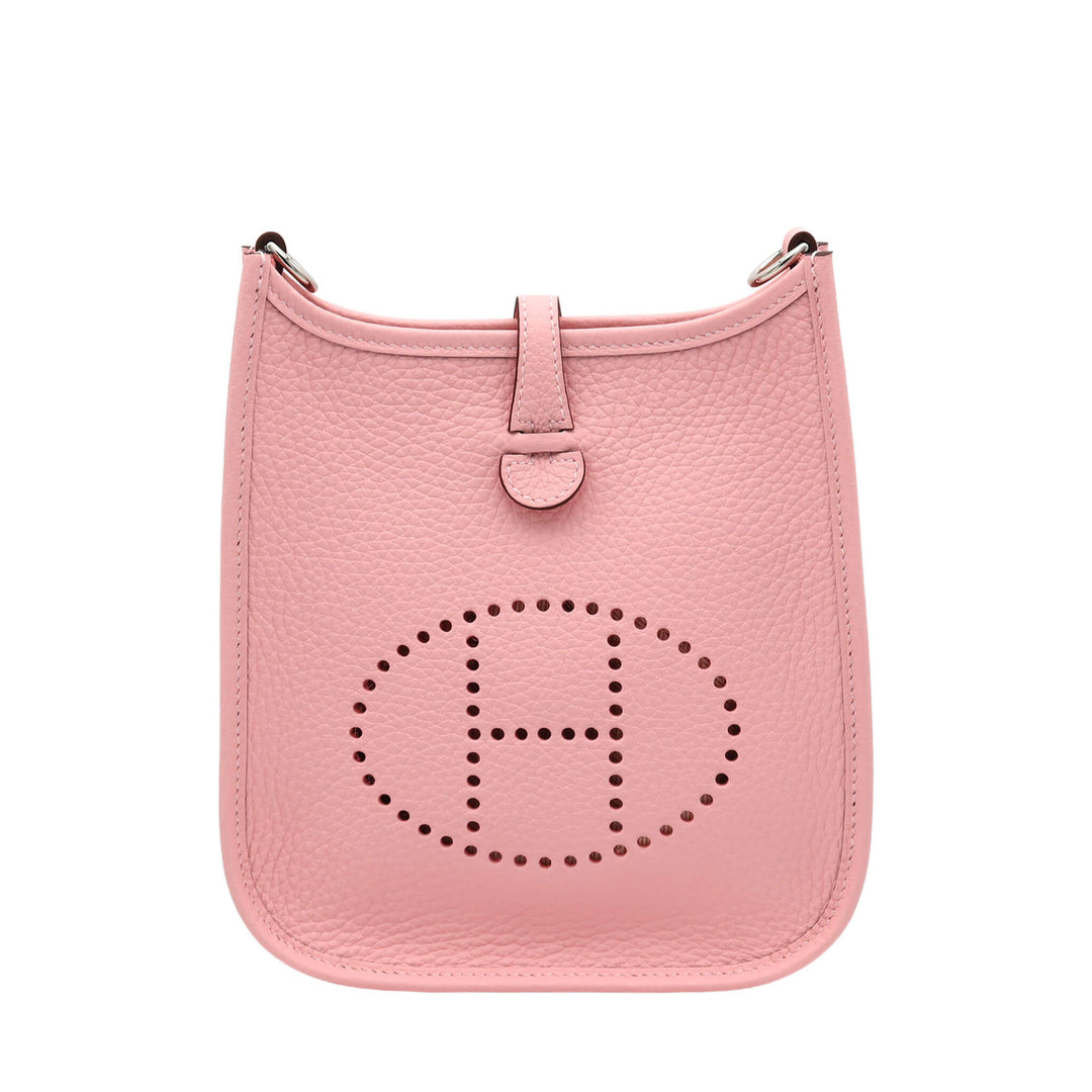 愛馬仕 Hermès Evelyne TPM 櫻花粉3Q TC皮 銀扣 K刻