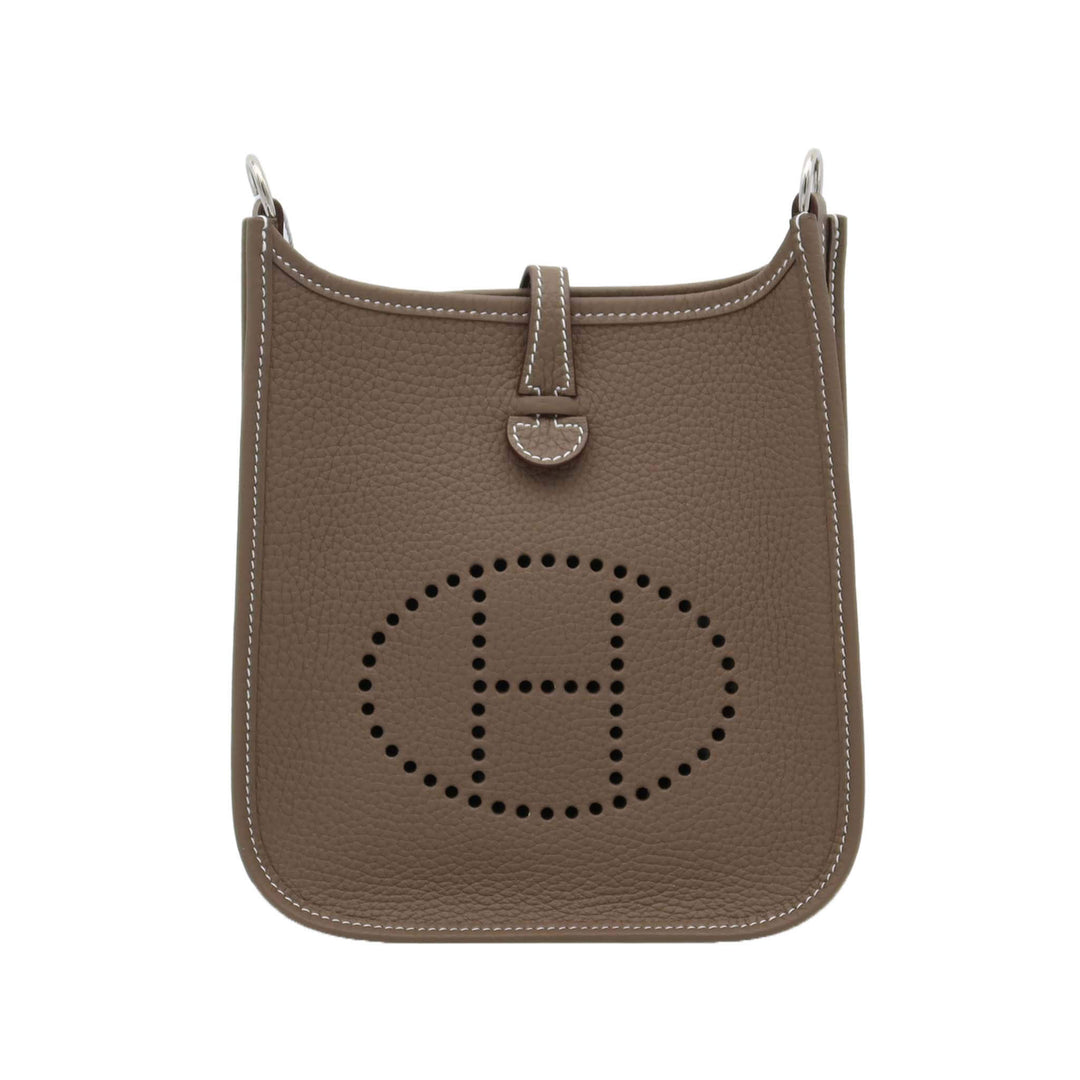 HERMES 愛馬仕 Evelyne TPM 18大象灰 TC皮 銀扣 K刻