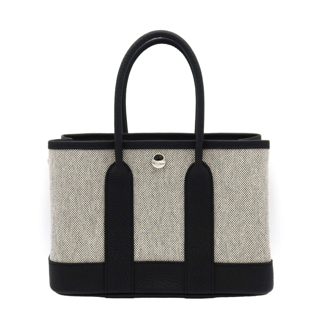 HERMES 艾美。 Garden Party Neo 米白色 黑色 灰褐色 Negonda皮 銀扣 W 刻印 - GINZA CELIA