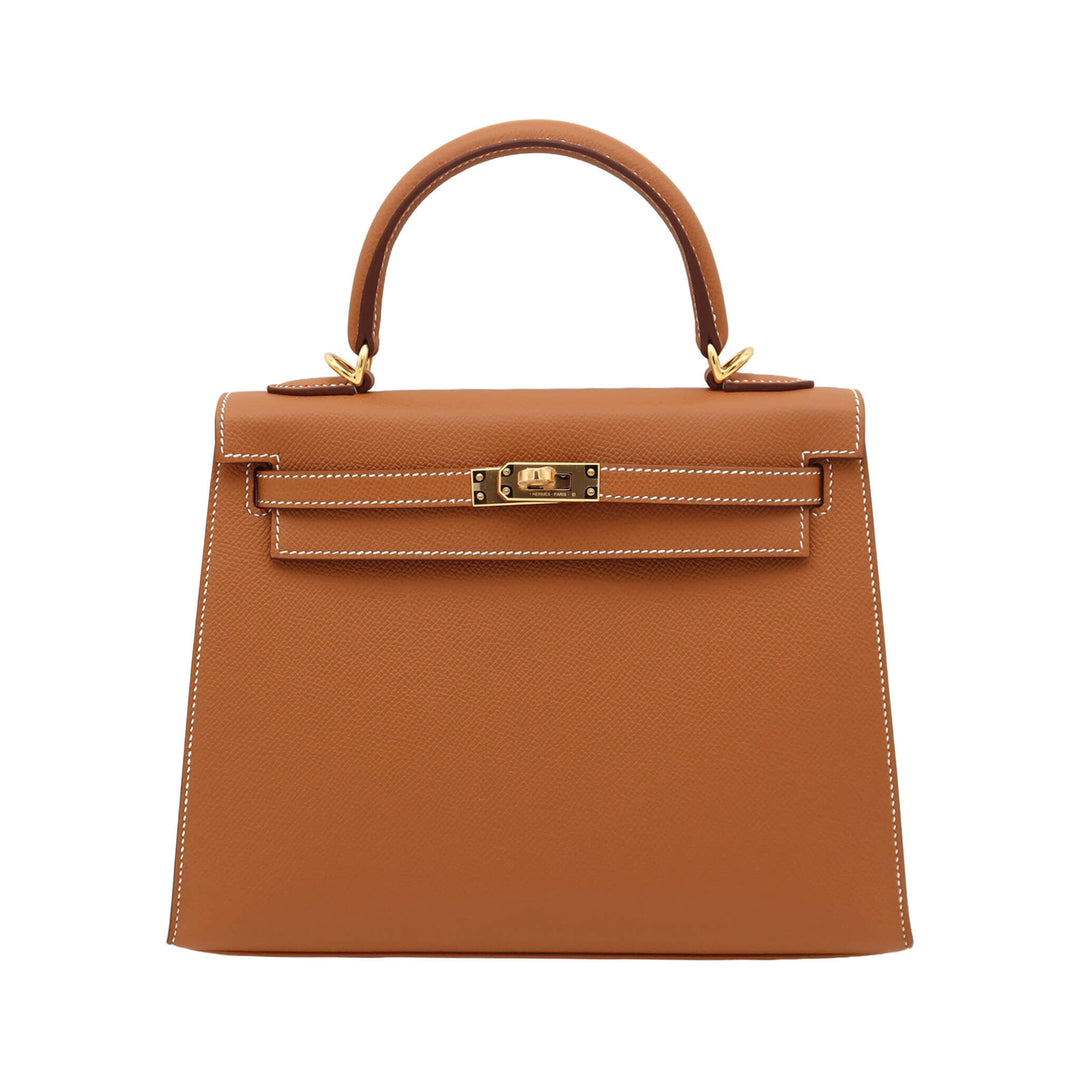 HERMES 愛馬仕 Kelly外型 金棕色 Epsom皮K刻 - GINZA CELIA