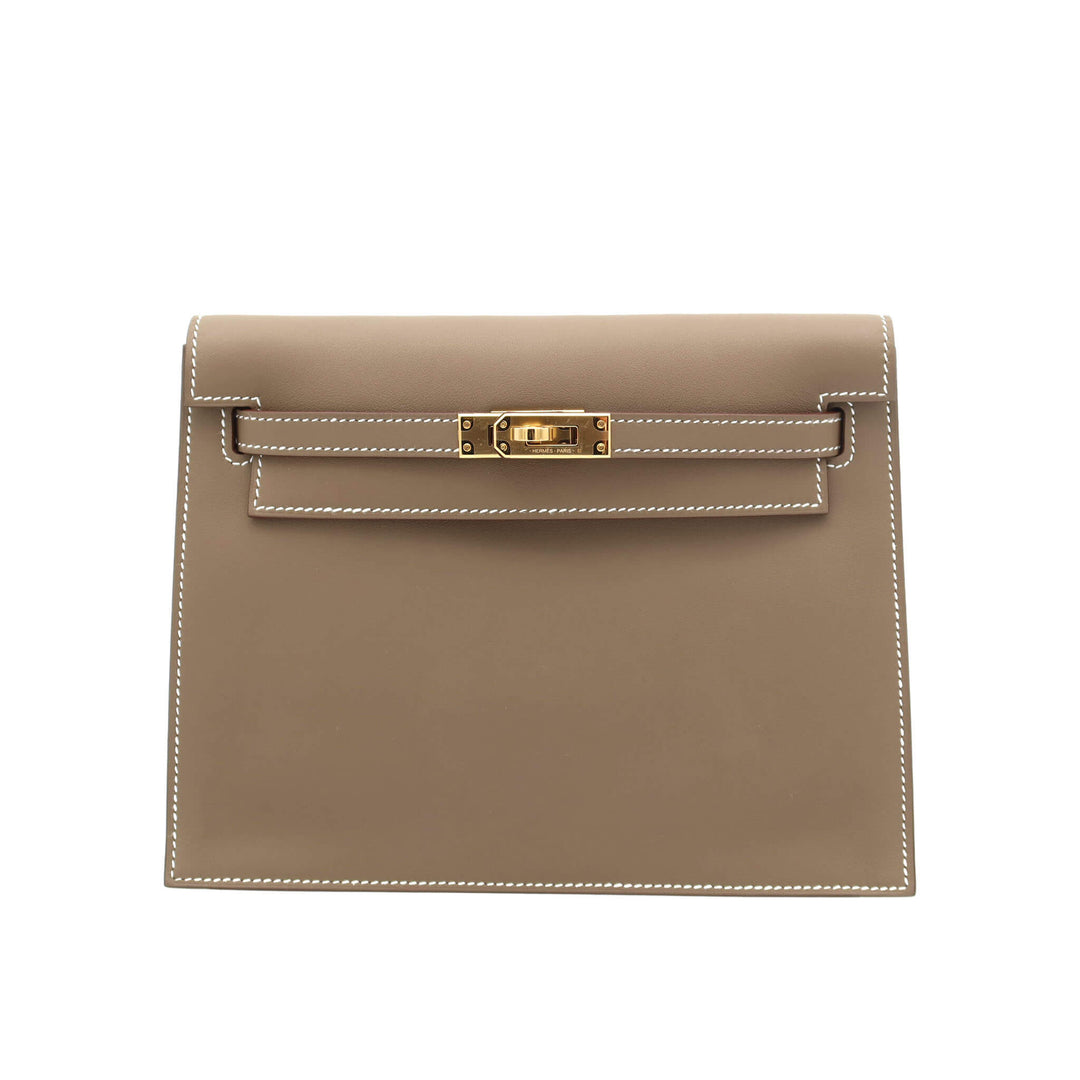 HERMES 愛馬仕 Kelly 18大象灰 Swift皮 金扣 W刻 - GINZA CELIA